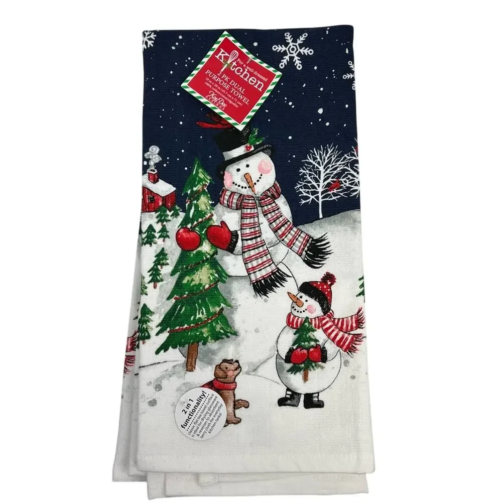 Snowman Dish Towels - Set of Two - NWT
